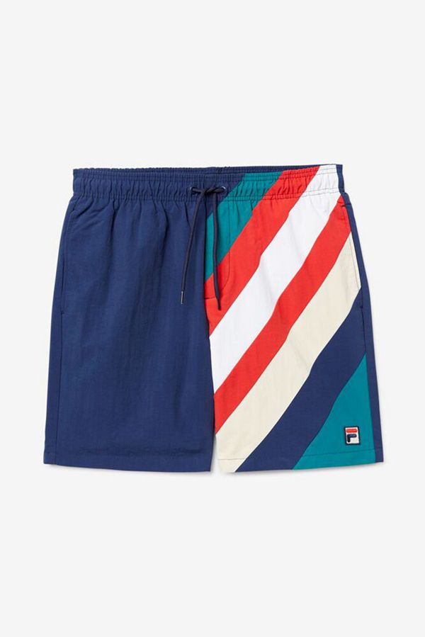 Pantalones Cortos Fila Hombre Azul Marino / Rojas / Blancas - Teller Swim - España 603915ZRF